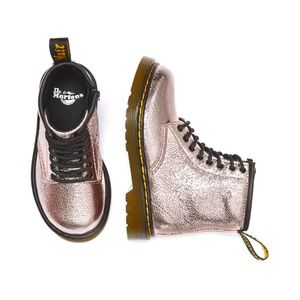 Dr Martins Toddler T8 Metallic Pink Lace up boots, New Condition, doc martins